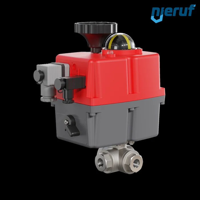 3 Wege Kugelhahn elektrisch 24-240V DN8 – 1/4″ Zoll Edelstahl reduzierter Durchgang mit T-Bohrung