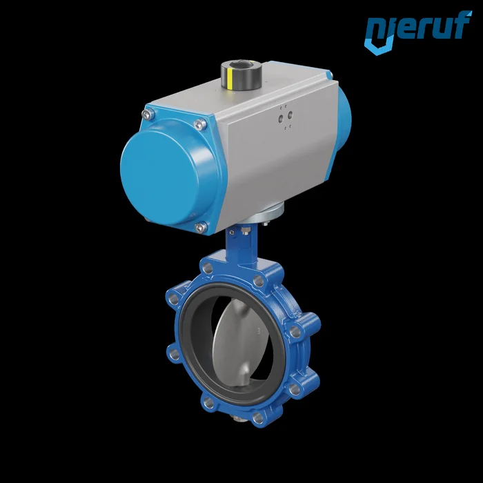 Absperrklappe DN 150 AK02 EPDM DVGW Trinkwasser, WRAS, ACS, W270 pneumatischer Schwenkantrieb einfachwirkend federöffnend