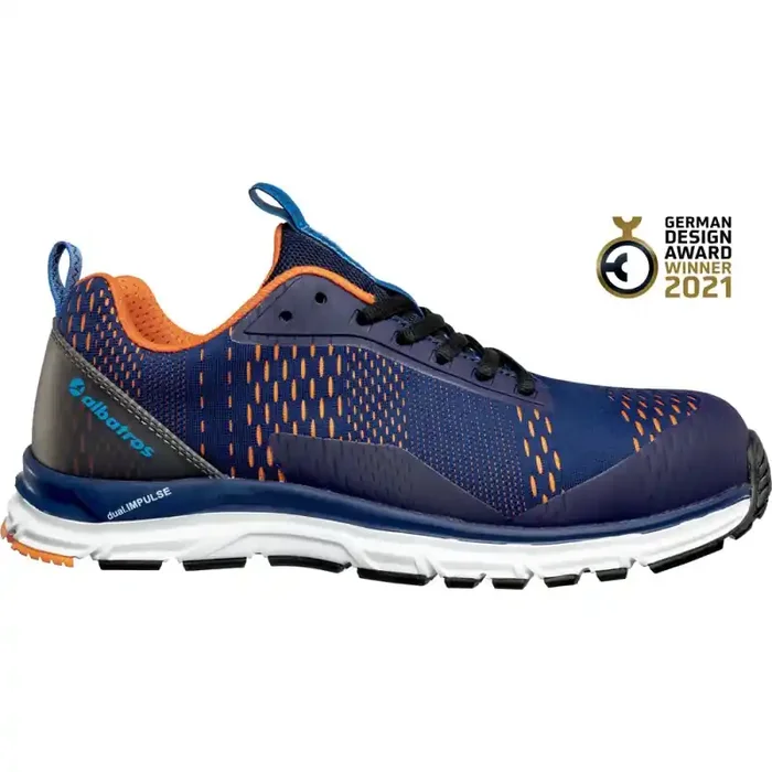 albatros AER55 IMPULSE BLUE LOW sportlicher Sicherheitsschuh S1P blau/orange Gr. 37