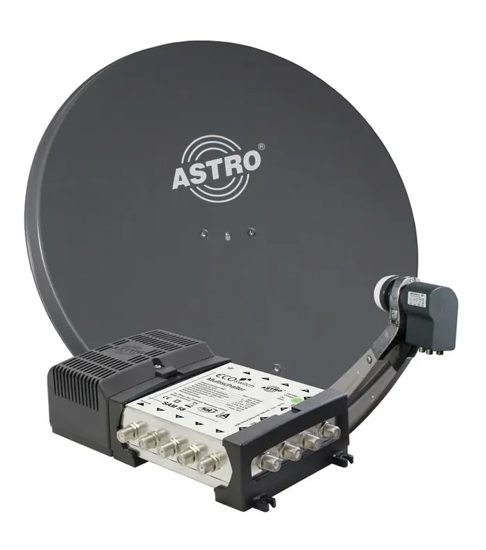 Astro ASP Paket 1 Ab auf´s Dach Satellitenantennen-Set mit LNB und Multischalter für 8 Teilnehmer