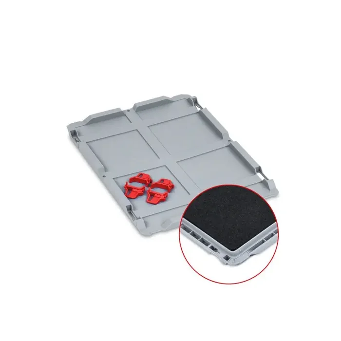 Auflagedeckel Set 400x300mm mit Schaumstoffeinlage und Verschlüssen für Eurobox NextGen
