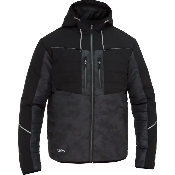 Bisley Allwetterjacke Berufsjacke LYON CAMO gefüttert mit Kapuze anthrazit 3XL