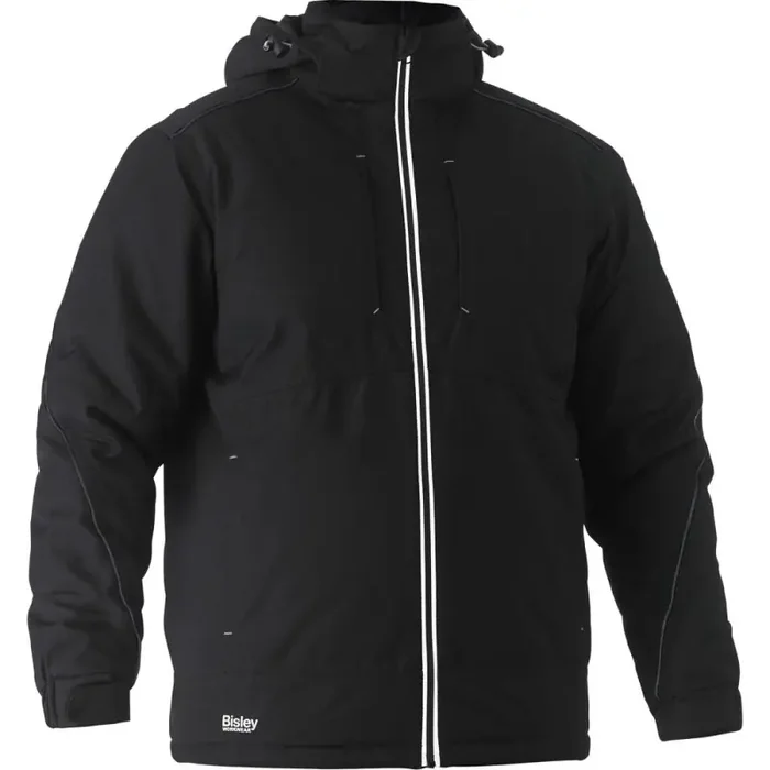 Bisley Berufsjacke HEAVY DUTY DOBBY gefüttert wasserdicht mit Kapuze schwarz 3XL