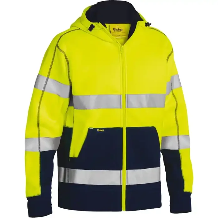 Bisley Warnschutz-Kapuzenpullover HI VIS FLEECE HOODIE Fleecepullover gelb XL
