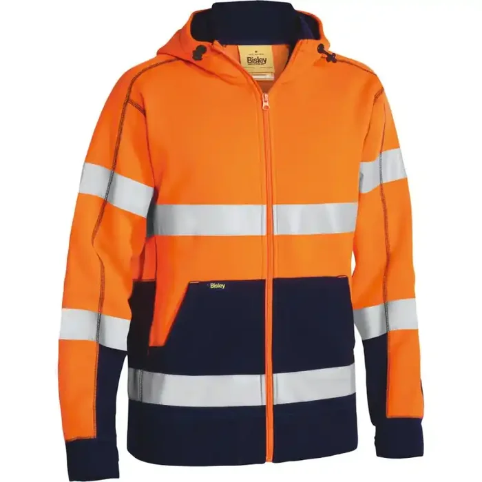 Bisley Warnschutz-Kapuzenpullover HI VIS FLEECE HOODIE Fleecepullover orange S