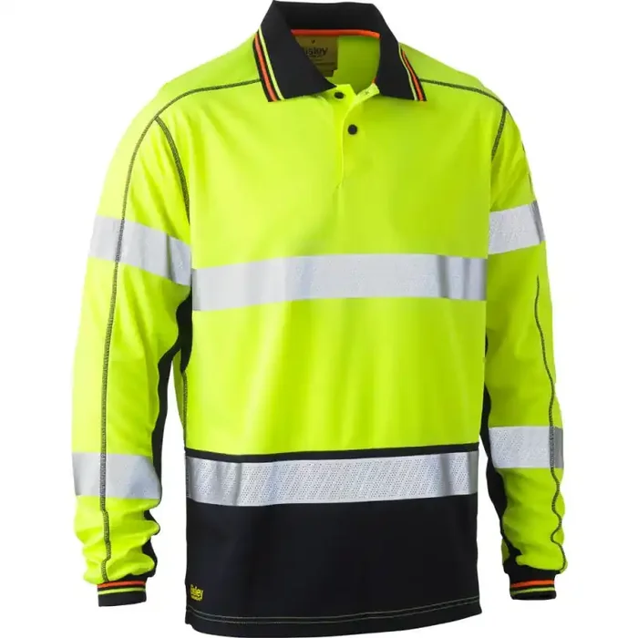 Bisley Warnschutz-Langarmshirt HI VIS LONG SLEEVE POLO Arbeitsshirt gelb 3XL
