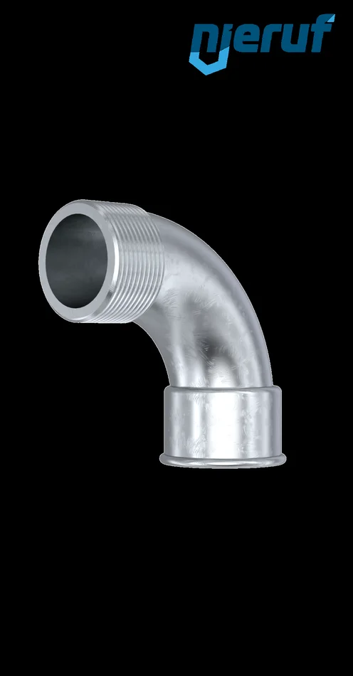 Bogen kurz Nr. 1a, Temperguss verzinkt 1 1/2″ Zoll