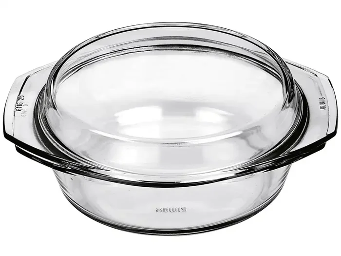 BOHEMIA CRISTAL Schüssel rund mit flachem Deckel 1,5 l
