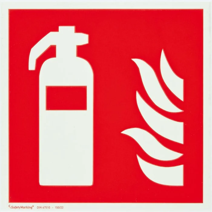 Brandschutzschild Alu B150xH150 mm Feuerlöscher langnachleuchtend