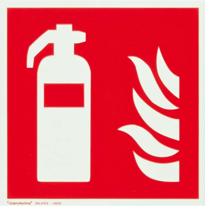 Brandschutzschild Folie B200xH200 mm Feuerlöscher langnachleuchtend