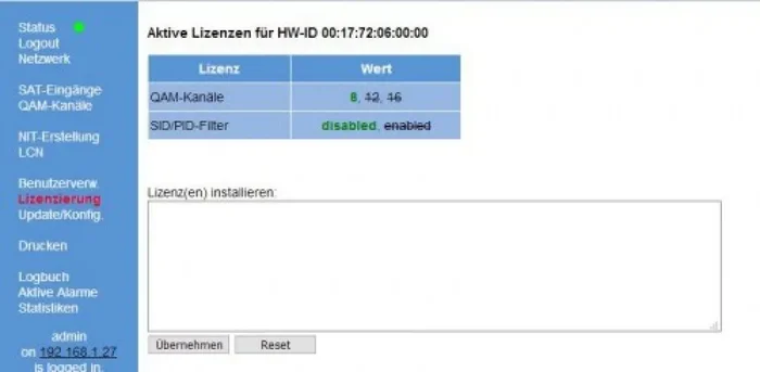 CI BOX Lizenz ENC CI BOX Lizenz Verschlüsselung CA-Systeme