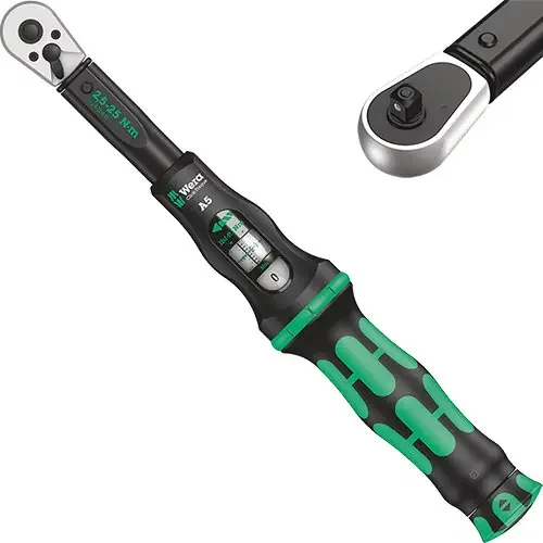 Click-Torque A 5 Drehmomentschlüssel 2,5-25 Nm, Wera, mit Umschaltknarre, 1/4″ Vierkant, Wera, 05075604001