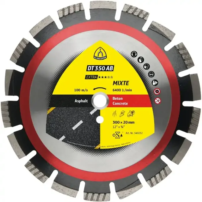 Diamantgroßtrennscheibe DT 350 AB CEVOLUTION für Asphalt Beton Weitverzahnung 300 x 2,8 x 20 mm