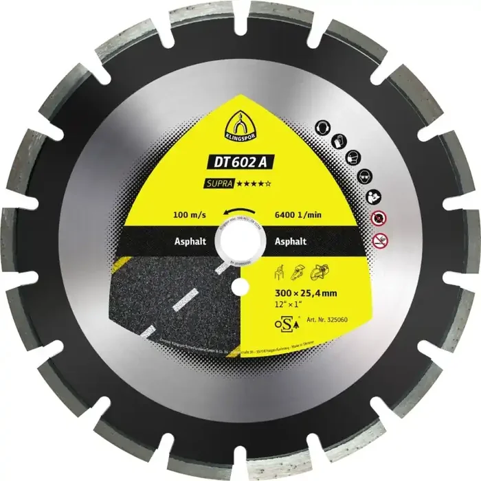 Diamantgroßtrennscheibe DT 602 A Supra für Asphalt Sandstein Weitverzahnung 400 x 3,6 x 25,4 mm