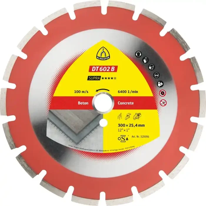 Diamantgroßtrennscheibe DT 602 B Supra für Altbeton armiert Weitverzahnung 350 x 3,2 x 25,4 mm