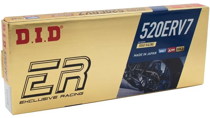 DID Kette „520ERV7 G&G“ 5/8 x 1/4, X-Ring Raci 114 Glieder