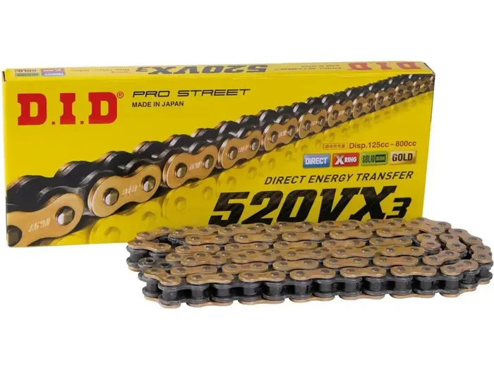 DID Kette „520VX3 G&B“ 5/8 x 1/4, Pro-Street X 102 Glieder, N