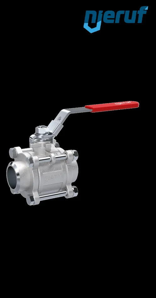 Dreiteiliger Edelstahl-Kugelhahn DN15 – 1/2″ Zoll Anschweißende