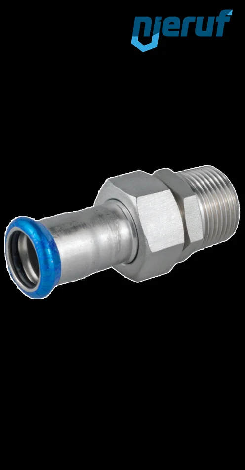 Durchgangsverschraubung I Pressfitting DN20 – 22,0 mm, Aussengewinde 1/2″ Zoll Edelstahl