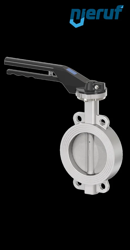Edelstahl-Absperrklappe DN 100 PN16 Handhebel Metall