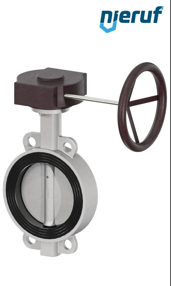 Edelstahl-Absperrklappe DN 200 PN16 Getriebe EPDM