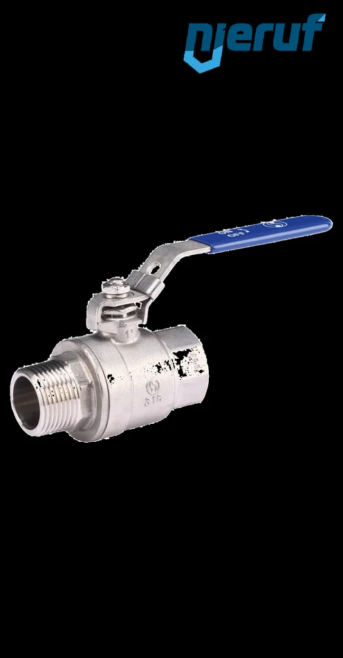 Edelstahl-Kugelhahn DN20 – 3/4″ Zoll GK19 Innen- X Außengewinde