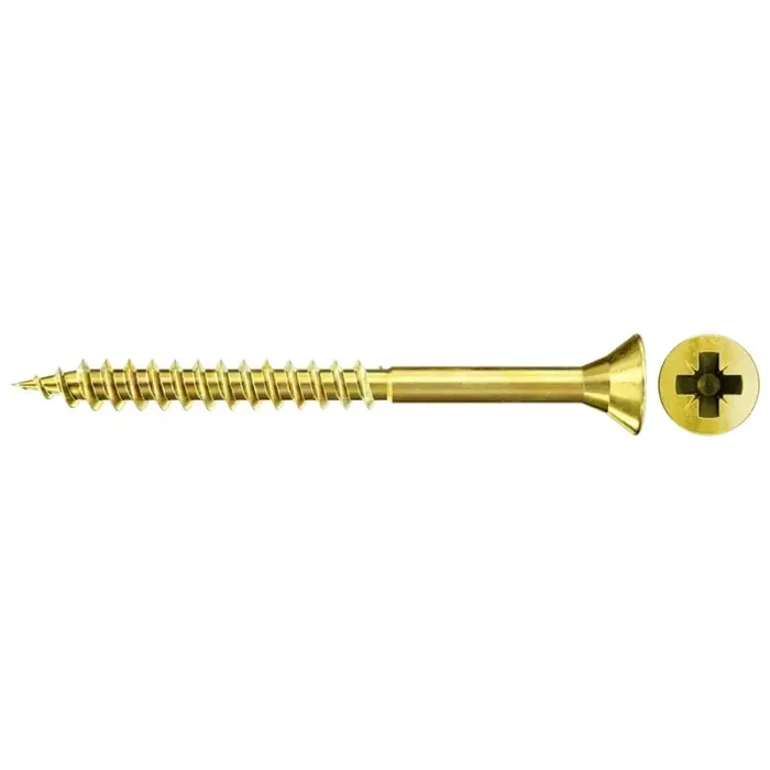 fischer Spanplattenschraube FSPII Teilgewinde Senkkopf PZ3 gelb verzinkt 6 x 50 mm – 200 Stück