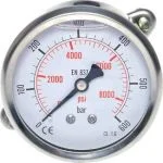 Glycerin-Einbaumanometer mit Dreikant-Frontring Ø 63 mm, Klasse 1.6, Eco-Line