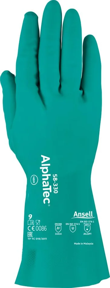 Handsch. AlphaTec 58-330,Nitril, grün, Gr. 10