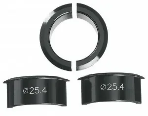 Hülsen-Set Ergotec schwarz Alu, für Vorbauten (31,8mm auf 25,4mm)