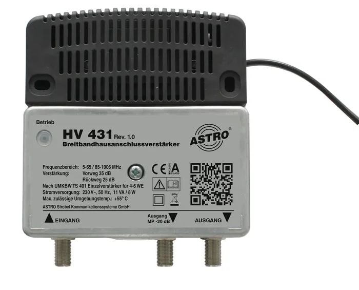 HV 431 1 GHz Breitbandverstärker 35 dB / 101 dBuV Vorweg