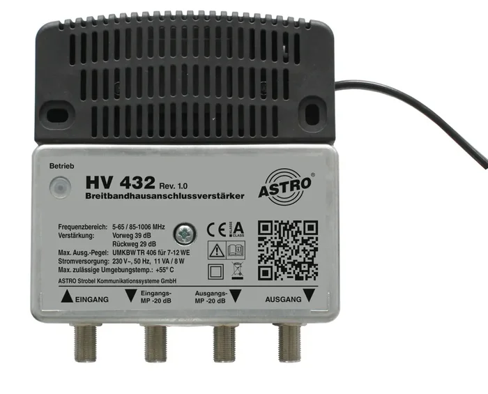 HV 432 1 GHz Breitbandverstärker 39 dB / 105 dBuV Vorweg