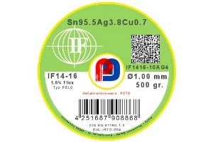 Interflux IF 14-16 – Sn95.5Ag3.8Cu0.7 – 1.00 mm ø – 500 gr