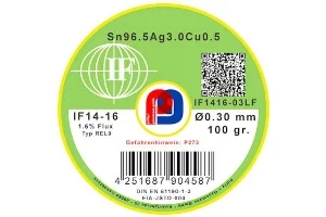 Interflux IF 14-16 – Sn96.5Ag3.0Cu0.5 – 0.35 mm ø – 100 gr