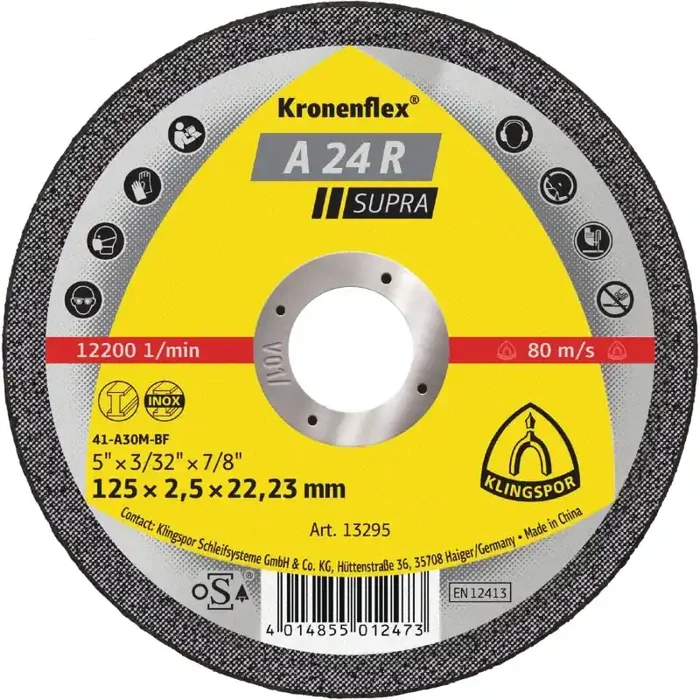 Kronenflex® Trennscheiben A 24 R gerade für Stahl 125 x 2,5 x 22,23 mm