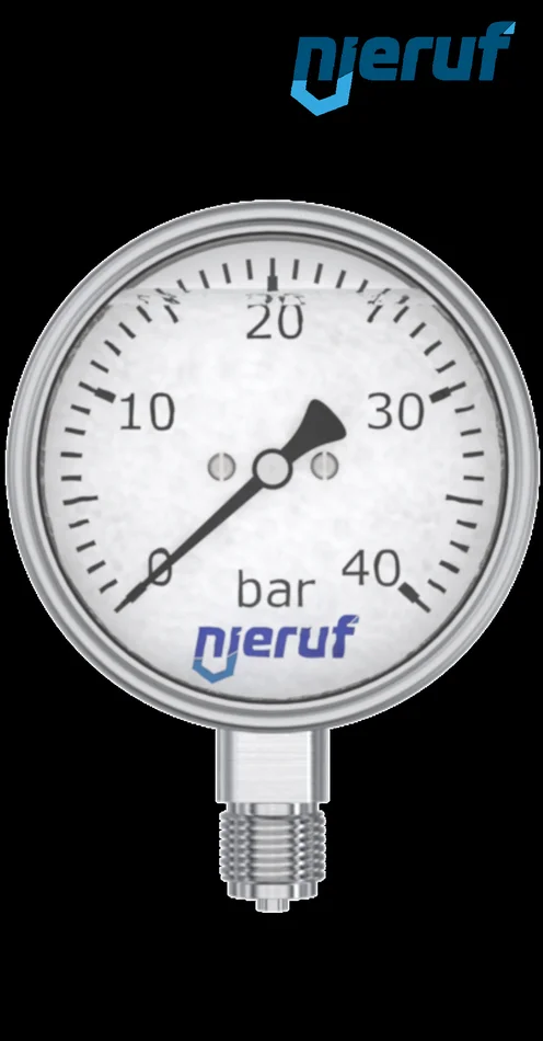 Manometer G 1/2″ radial 100 mm Edelstahl MM07 0 – 250,0 bar mit Glyzerinfüllung