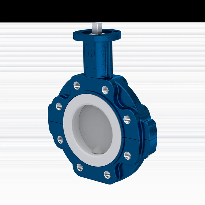 PFA-Absperrklappe PTFE AK10 DN80 PN10-PN16 FKM Einlage