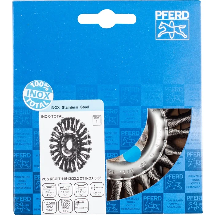 PFERD Bürsten INOX TOTAL POS RBGIT 11512/22,2 CT INOX 0,35