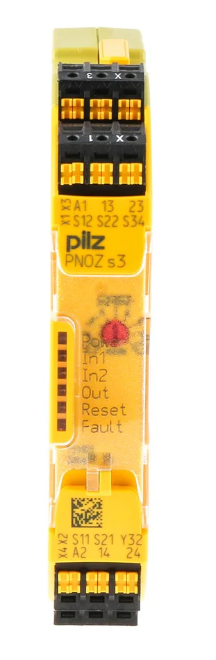 Pilz PNOZ s3 C Sicherheitsrelais, 24V dc, 2-Kanal, 2 Sicherheitskontakte Not-Aus, 4 ISO 13849-1, Automatisch, Manuell,