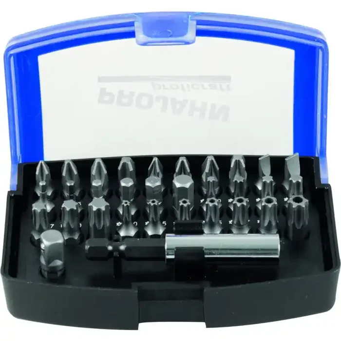 Projahn Bit-Box 1/4″ proficraft Schlitz- Kreuz- 6kant und TX-Bits + Halter 32-teilig