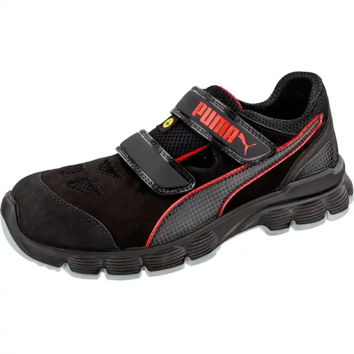 Puma AVIAT LOW bequeme Sicherheitssandale S1P schwarz/rot Gr. 39