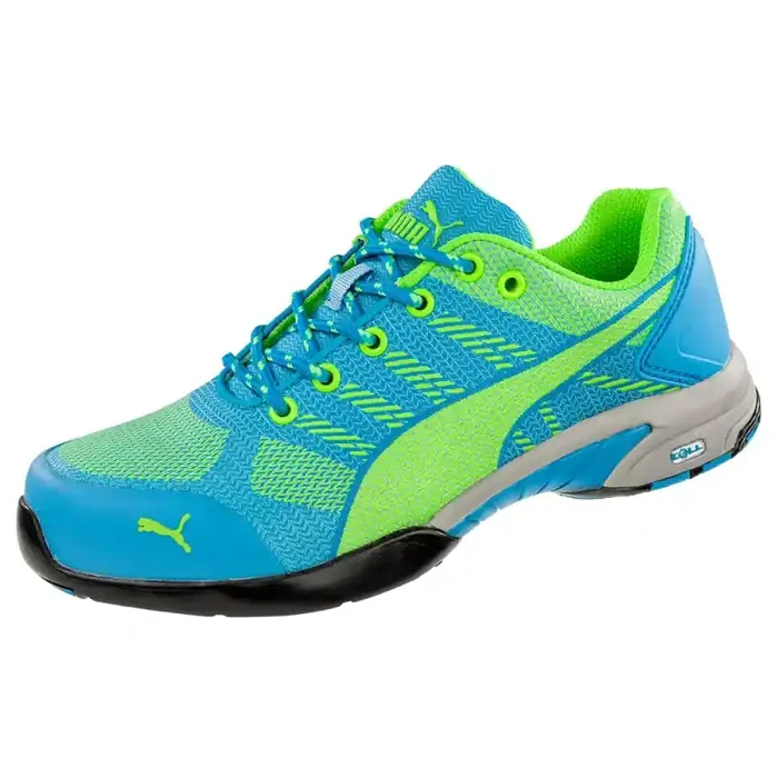 Puma CELERITY KNIT BLUE sportlicher Damen-Sicherheitsschuh S1P blau/grün Gr. 38