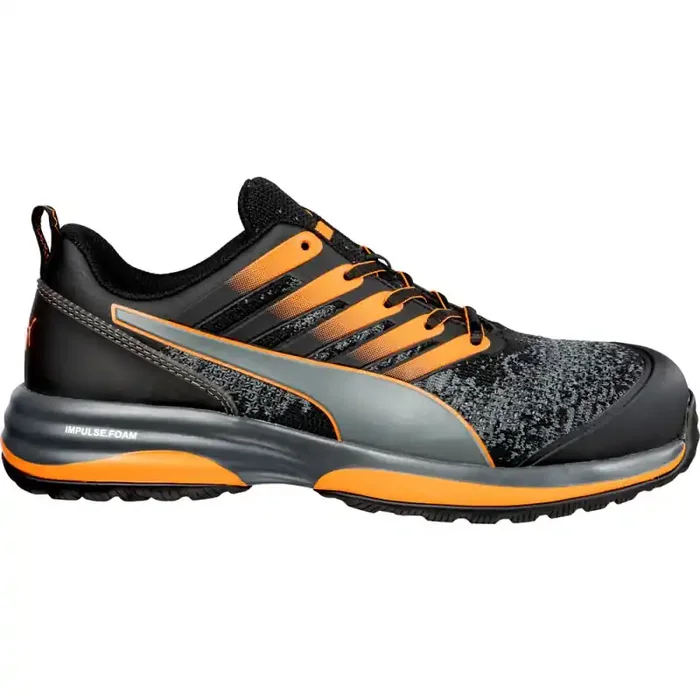 Puma CHARGE ORANGE LOW sportlicher Sicherheitsschuh S1P schwarz/orange Gr. 39