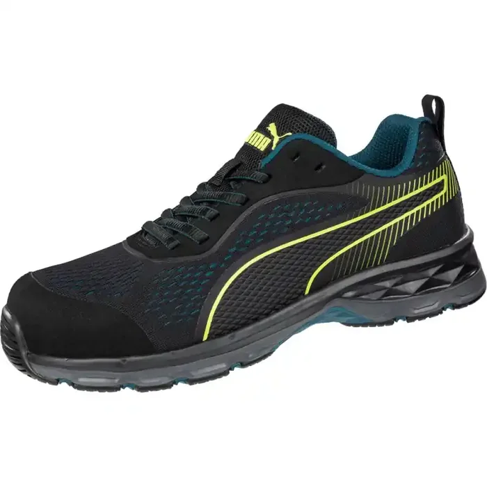 Puma FUSE KNIT BLACK LOW sportlicher Damen-Sicherheitsschuh S1P schwarz/lime Gr. 41