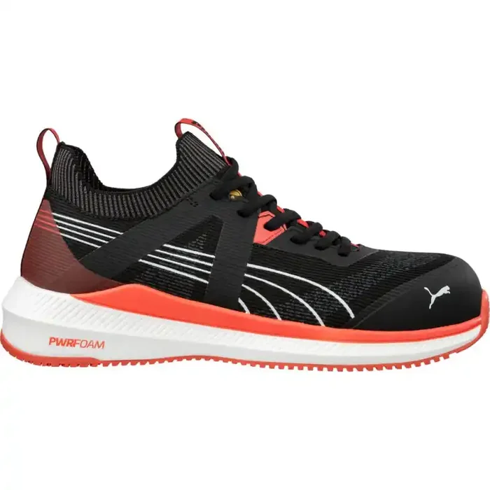 Puma TURBO BLK/RED LOW S1PS ESD flacher ultrasportlicher Sicherheitsschuh schwarz-rot 42