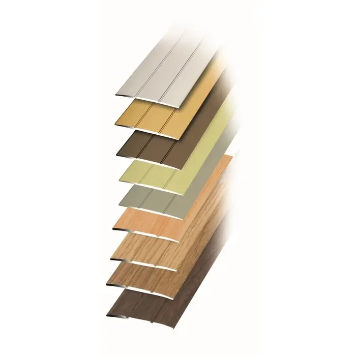 quickFIX Boden Übergangsprofil zum Kleben 100 x 3,8 cm aus Aluminium mit Holzdekor