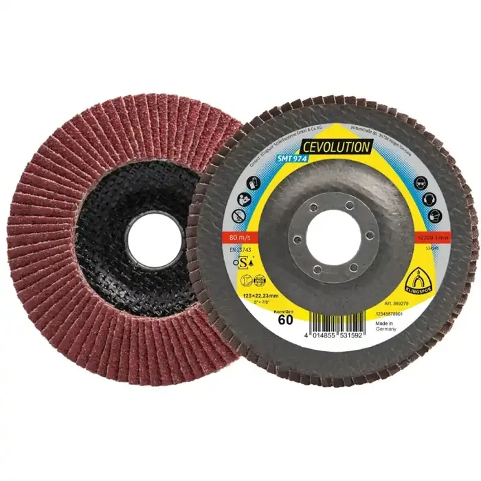 Schleifmopteller SMT 974 CEVOLUTION gewölbt für Stahl 115 x 22,23 mm Körnung 40