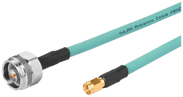 Siemens Koaxialkabel konfektioniert, 50 Ω, 5m, Typ N / RP-SMA, Aussen ø 6.3mm, Türkis