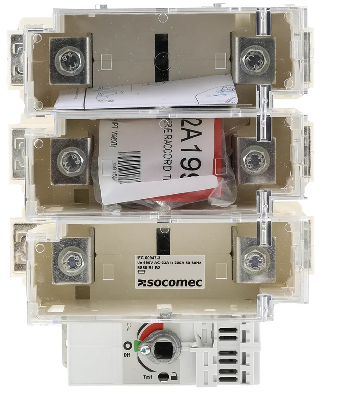 Socomec Sicherungstrennschalter 3-polig, 200A, 200A, FUSERBLOC, B1 – B2 Sicherungsgröße, 3 phasig