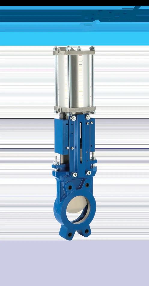 Stoffschieber pneumatischer Antrieb doppeltwirkend DN 200 EPDM einseitig dichtend